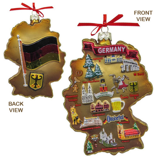 Germany Map Glass Ornament