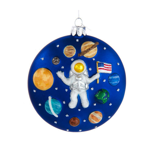 Glass Astronaut With Planets Ornament