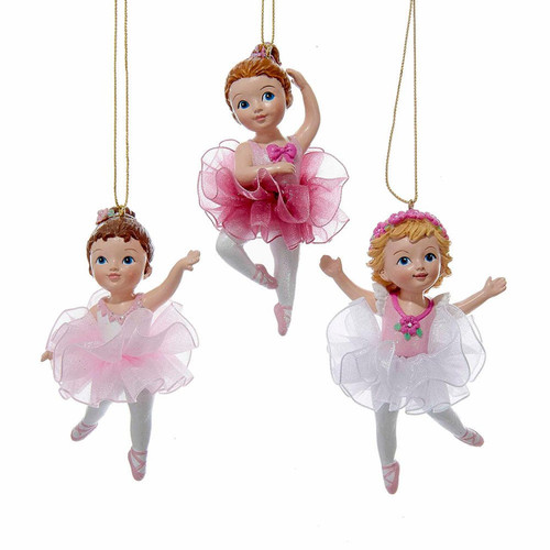 Ballerina Girl Ornaments, 3 Assorted