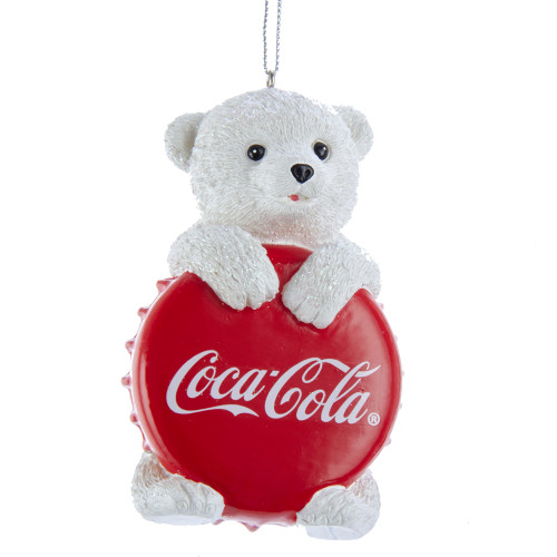 Coca-Cola® Polar Bear Cub With Bottle Cap Ornament