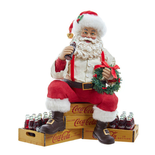 9“ Fabriché™ Coca-Cola® Santa Sitting on Crates