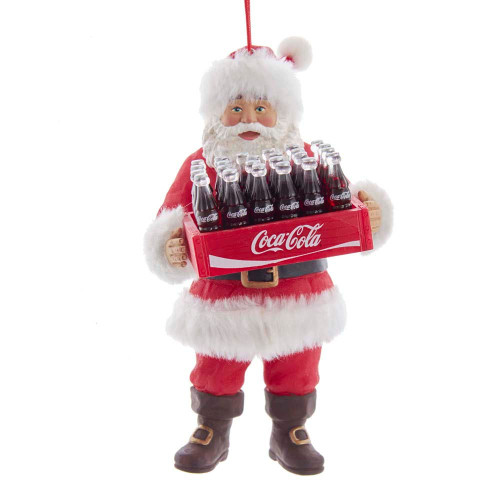 Coca-Cola® Santa Holding Case Of Coke Ornament