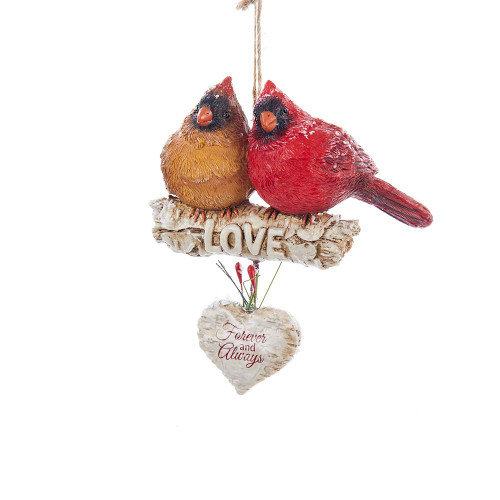 Cardinals On Birch Branch Ornament