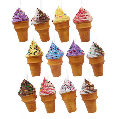 Foam Ice Cream Cone Ornaments, 12-Piece Set