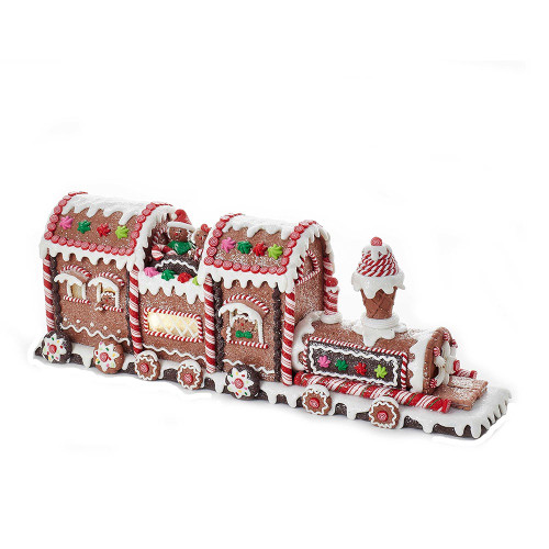 19.5“ Battery-Operated LED Gingerbread Train