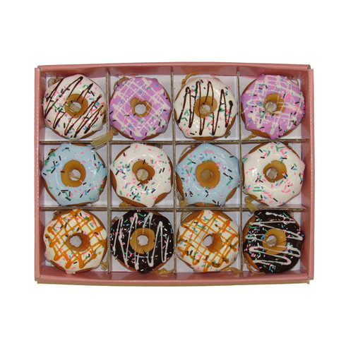 Foam Donut Ornaments, 12-Piece Box Set