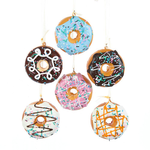 Foam Donut Ornaments, 6 Assorted