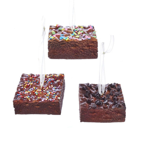 Brownies With Sprinkles Ornaments, 3 Assorted