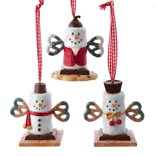 Snowman S'mores With Pretzel Ornament