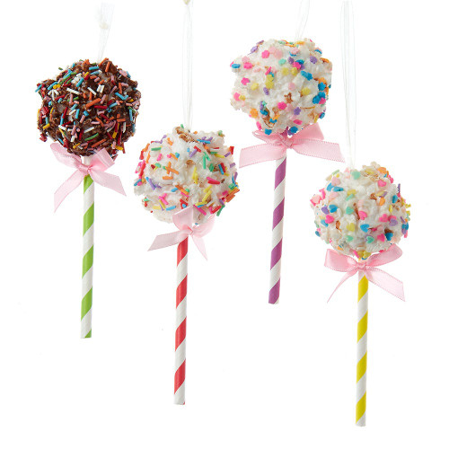 Popcorn Lollipop Ornaments, 4 Assorted