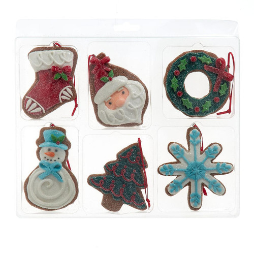 Christmas Cookie Shape Ornaments, 6-Piece Set