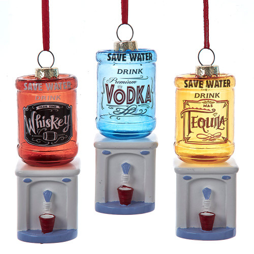 Glass Water Cooler With Liquor Saying Ornament
