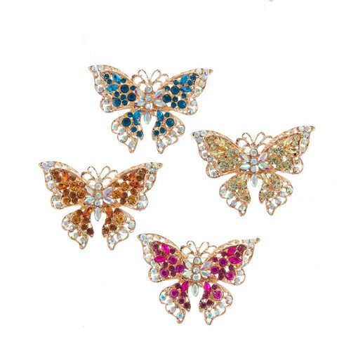 Gemstone Butterfly Ornaments, 4 Assorted