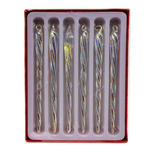 Glass Twist Icicles, 6-Piece Gift Box