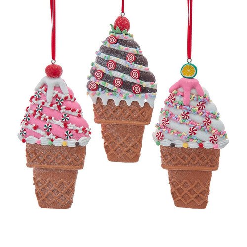 Ice Cream Ornaments, 3 Assorted