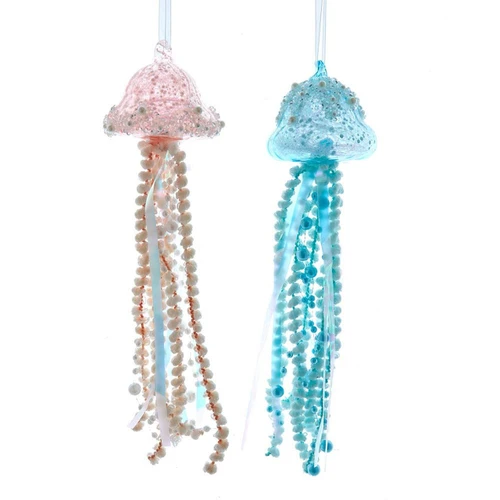 Glass Jellyfish Ornaments, 2 Assorted