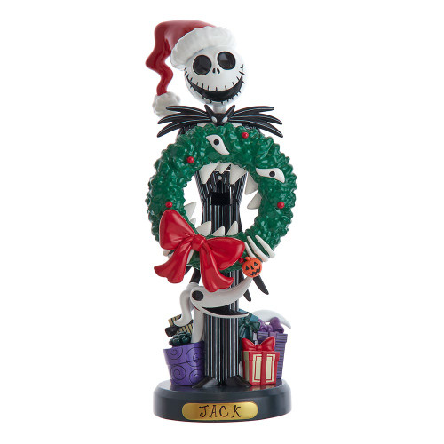 10“ Disney© Nightmare Before Christmas Jack Skellington With Wreath Nutcracker