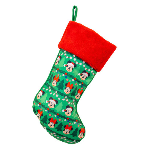 Disney© Green & Red Mickey and Minnie Stocking