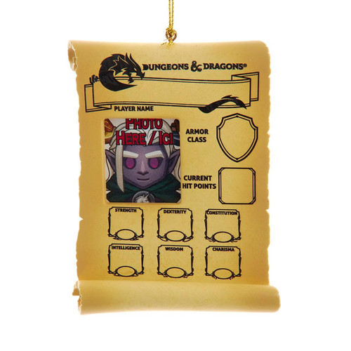Dungeons & Dragons® Character Sheet Photo Ornament For Personalization