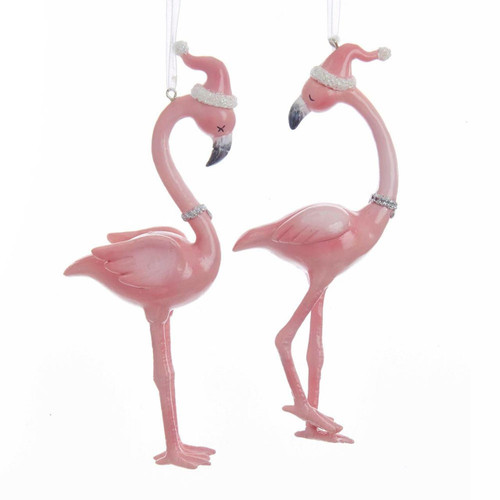 Pink Flamingo Ornaments, 2 Assorted