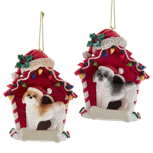 Shih-Tzu With Dog House Ornament For Personalization