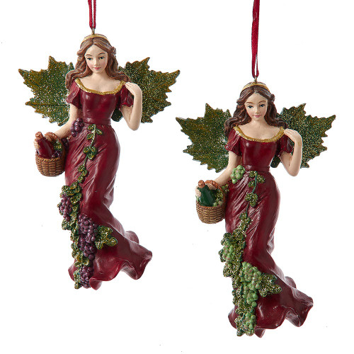 Wine Angel Ornaments, 2 Assorted