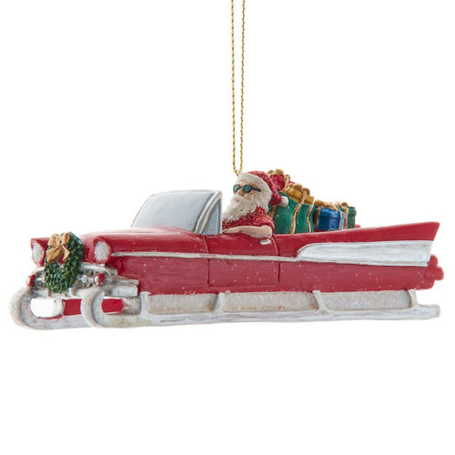 Old Guys Rule Fin Car Sleigh Santa Ornament Fin Car Sleigh Santa Ornament