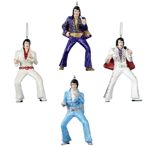 Elvis Presley® In Jumpsuit Ornaments, 4 Assorted