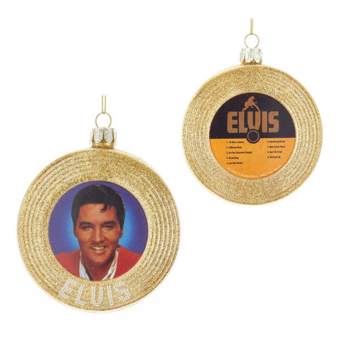 Elvis Presley® Glass Gold Record Ornament