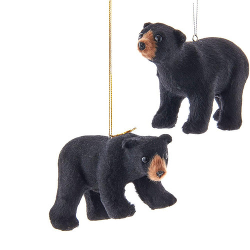 Black Bear Ornaments, 2 Assorted