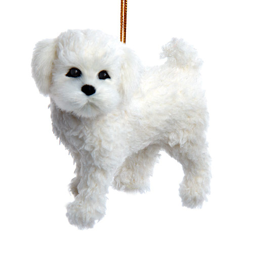 Furry Bichon Frise Dog Ornament