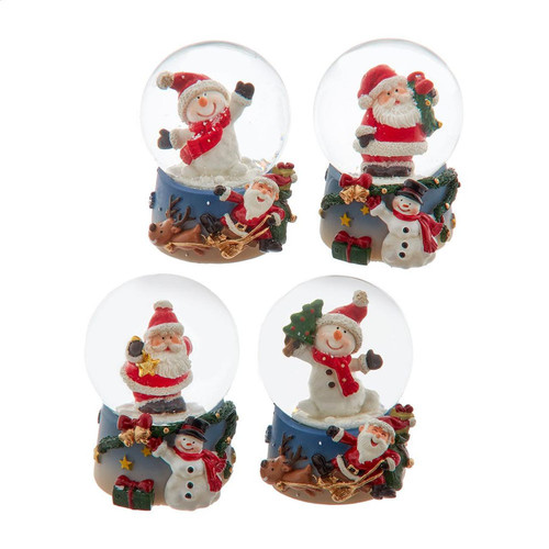 45MM Santa & Snowman Water Globes, 4 Assorted