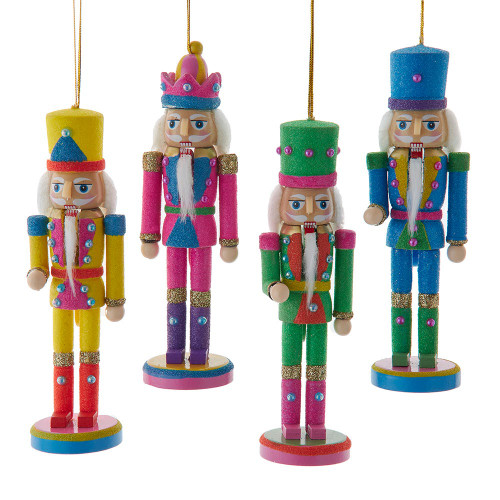 6“ Glow In The Dark Nutcracker Ornaments, 4 Assorted