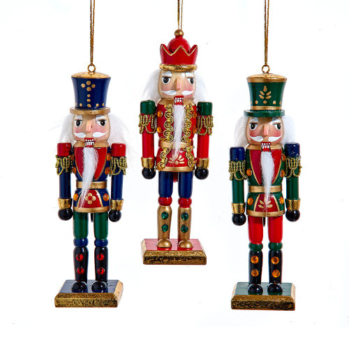 6“ Gold, Red & Blue Nutcracker Ornaments, 3 Assorted