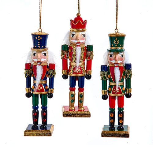 6“ Gold, Red & Blue Nutcracker Ornaments, 3 Assorted