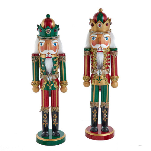 15“ Red & Green King Nutcrackers, 2 Assorted