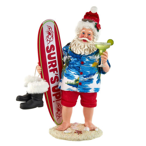 11“ Fabriché™ Beach Santa With Surfboard