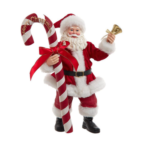 10.5“ Fabriché™ Santa With Oversized Candy Cane