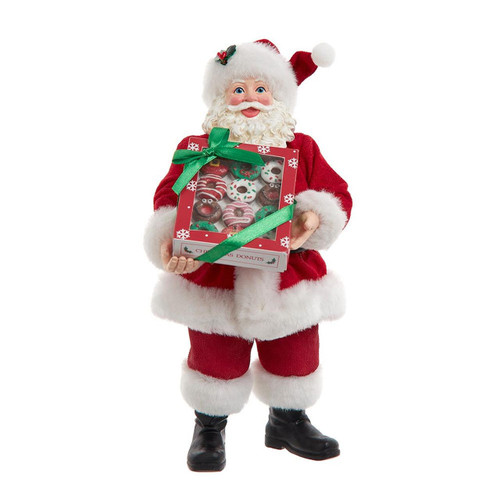 10.5“ Fabriché™ Santa With Box Of Donuts