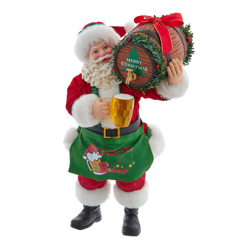 10.5“ Fabriché™ Beer Santa With Barrel