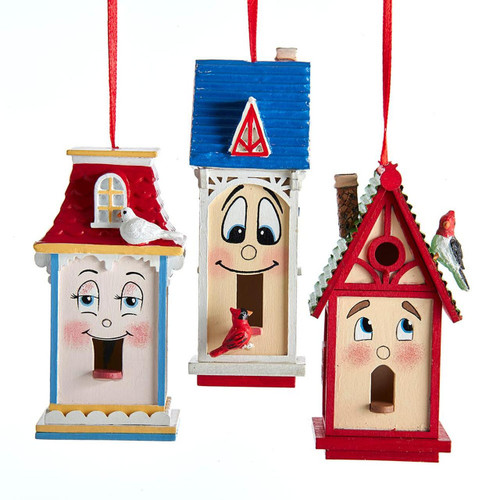 Birdhouse Ornaments, 3 Assorted