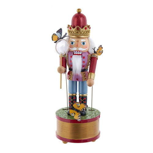 12“ Wind-Up Musical Butterfly Catcher Nutcracker