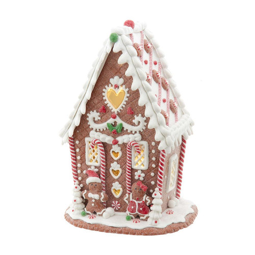 7.87“ Battery Operated LED Gingerbread House With Heart