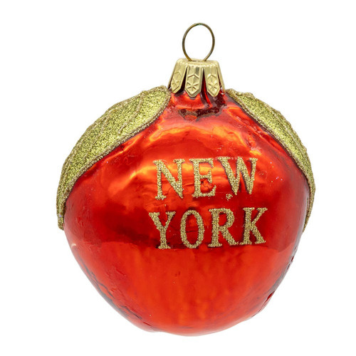 New York City Apple Glass Ornament