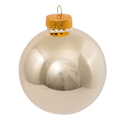 65MM Glass Shiny Gold Ball Ornaments, 6-Piece Box
