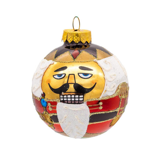 65MM Glass Nutcracker Design Ball Ornaments, 4-Piece Box