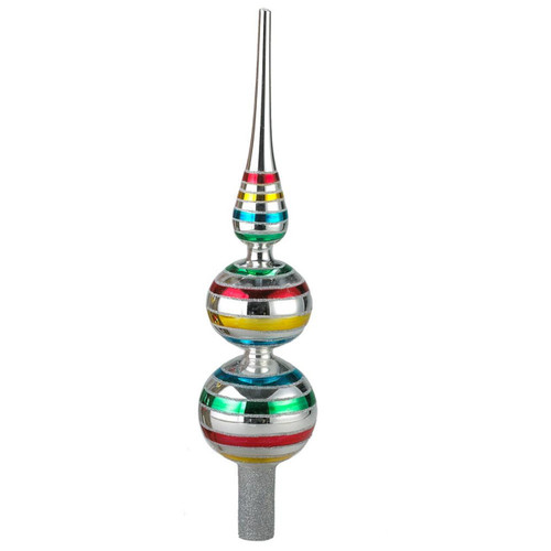 13“ Un-Lit Early Years Glass Finial Treetops, 2 Assorted