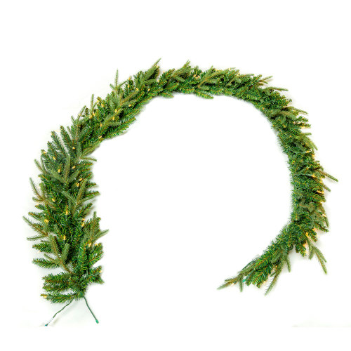 9' Pre-Lit Warm White Incandescent Grand Fir Garland