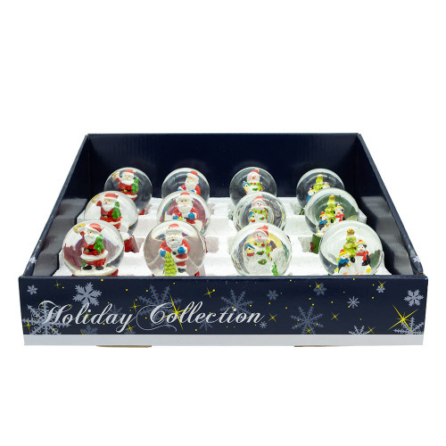 45MM Mini Christmas Water Globes, 12-Piece Set