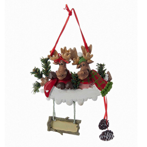 Moose Family Of 2 Ornament For Personalization